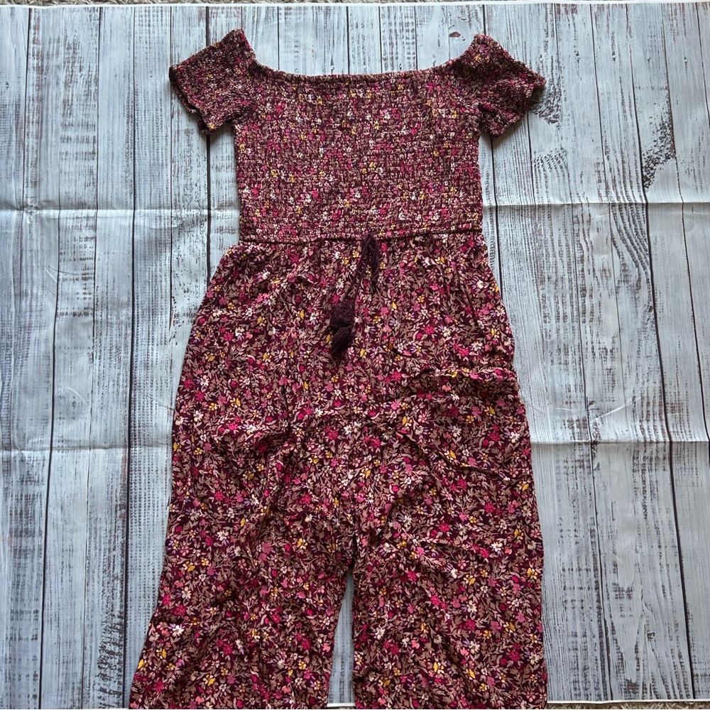 Xhiliration Pink Floral Jumpsuit